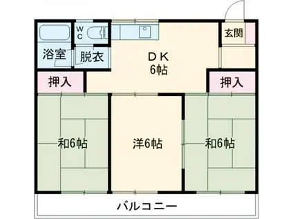 長瀬第三マンション(3DK/1階)の間取り写真