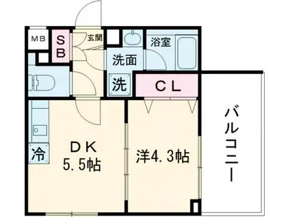 ジェノヴィア京成立石Ⅴ(1DK/2階)の間取り写真