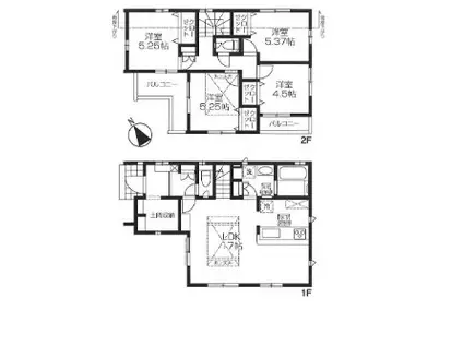 京王電鉄京王線 飛田給駅 徒歩14分 2階建 築1年(4LDK)の間取り写真