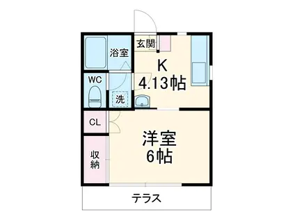 トラッドハウス12番館(1K/1階)の間取り写真