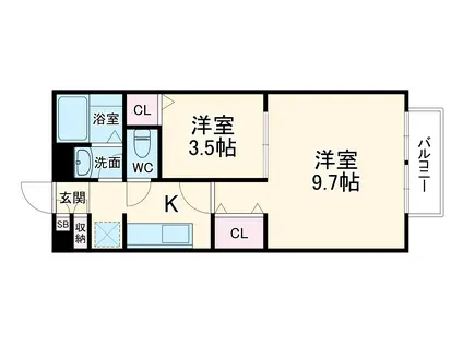 セゾン・NOIX(2K/2階)の間取り写真