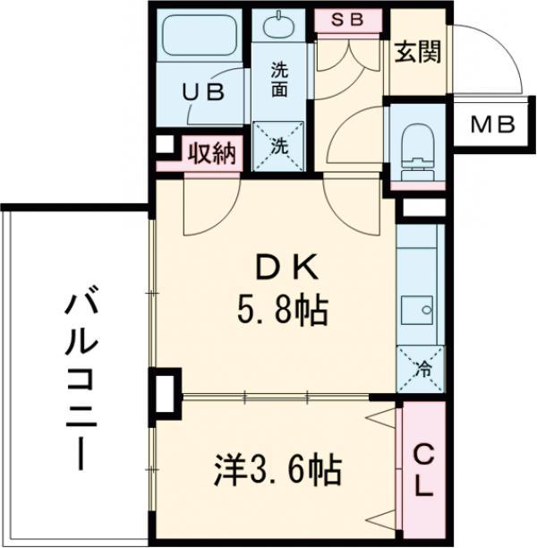 GENOVIA京成立石Ⅴ(1DK/3階)の間取り写真