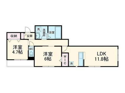 三五郎長谷(2LDK/2階)の間取り写真