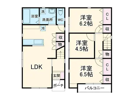 東北本線 白岡駅 徒歩23分 2階建 新築(3LDK)の間取り写真
