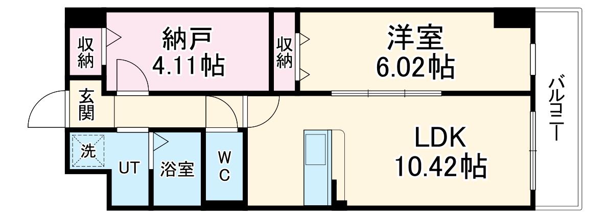 アーバンパーク新大阪(1SLDK/2階)の間取り写真