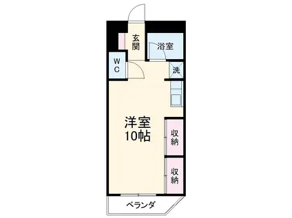 松栄ハイツ(ワンルーム/1階)の間取り写真