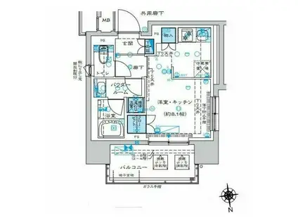 プレミスト早稲田(ワンルーム/9階)の間取り写真