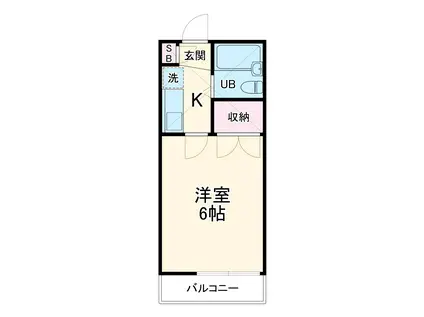 WOODBELLⅡ(1K/2階)の間取り写真