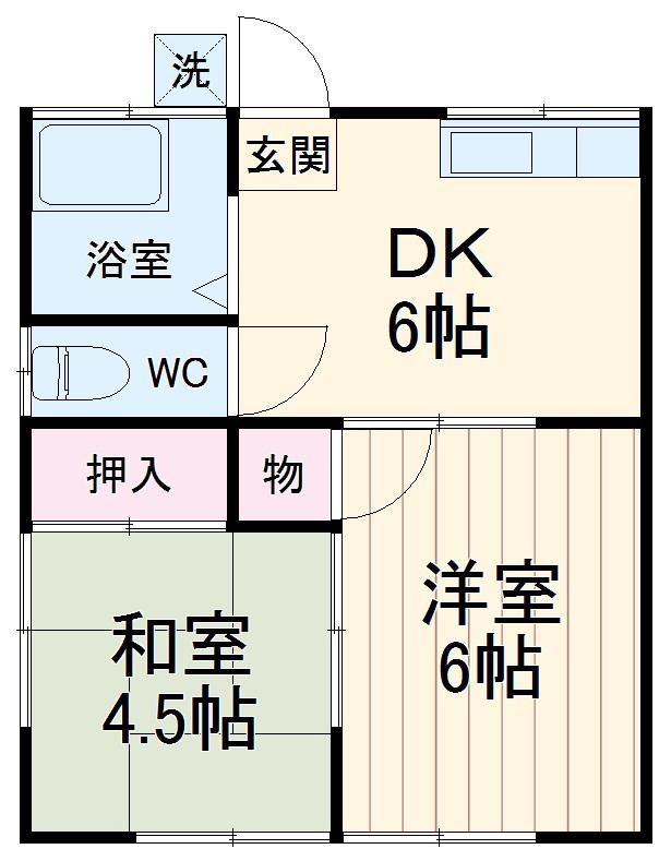 正栄コーポ(2DK/1階)の間取り写真
