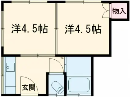 ブレストヒル千川(2K/1階)の間取り写真