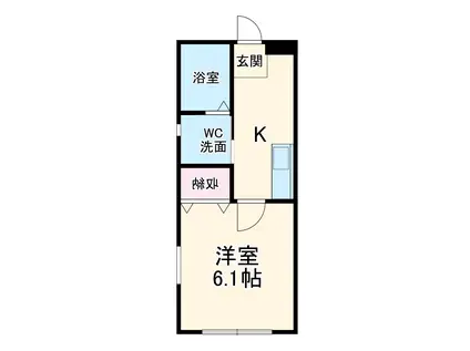 アーバンコート鷹取東(1K/2階)の間取り写真