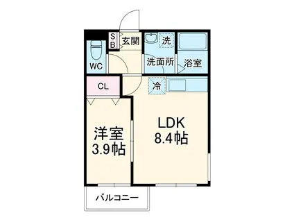REFFIND MOTOBUTO(1LDK/2階)の間取り写真