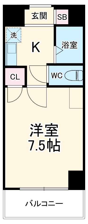 ハウスメイト2(1K/1階)の間取り写真