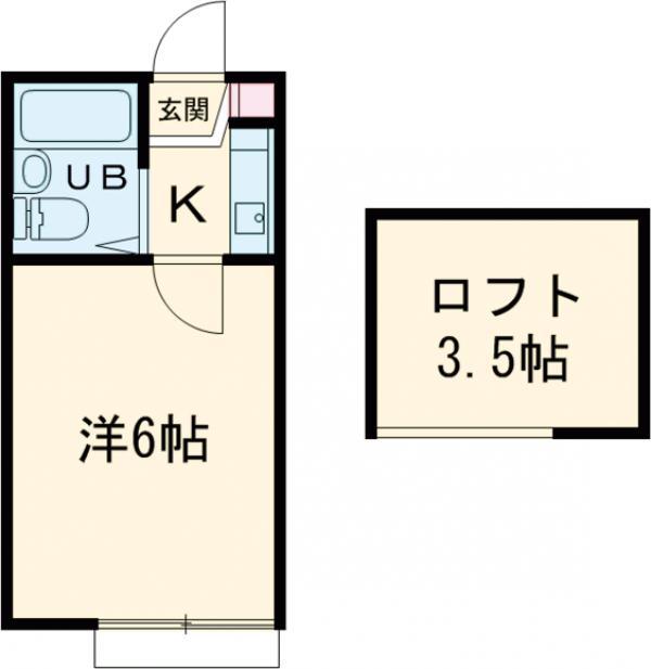 城山ハウス(1K/1階)の間取り写真