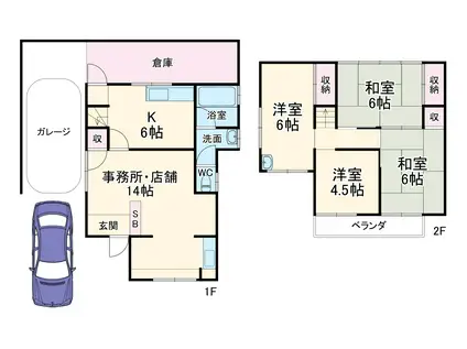 東武鉄道野田線 豊春駅 徒歩4分 2階建 築54年(5DK)の間取り写真