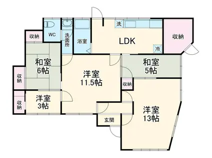 東海道本線 蒲郡駅 徒歩7分 1階建 築68年(5LDK)の間取り写真