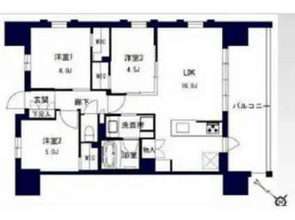 センチュリー千葉みなと(3LDK/8階)の間取り写真