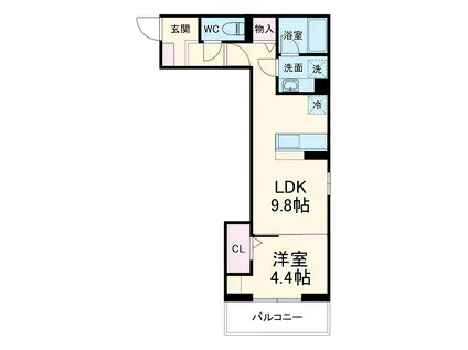 エスペリア中央林間5丁目(1LDK/3階)の間取り写真