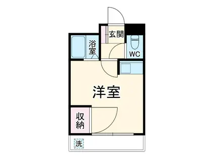 ブックC棟(ワンルーム/3階)の間取り写真