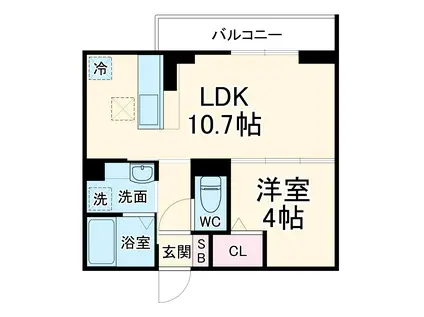 D-SERENO新倉 Ⅰ(1LDK/1階)の間取り写真