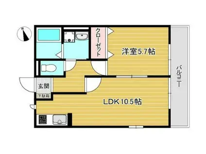 ベルヴィルⅡ(1LDK/1階)の間取り写真