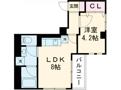 カーザ・ブランカ北斎(1LDK/2階)の間取り写真