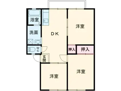 メゾン・テラノヴァ(3DK/2階)の間取り写真