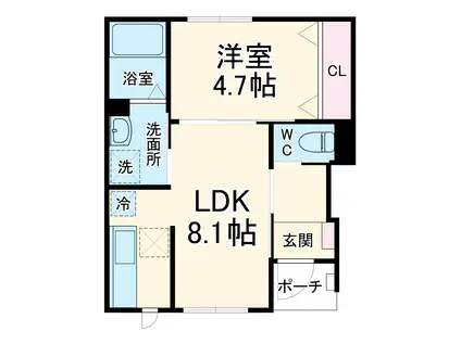 埼京線 南与野駅 徒歩32分 2階建 新築(1LDK/1階)の間取り写真