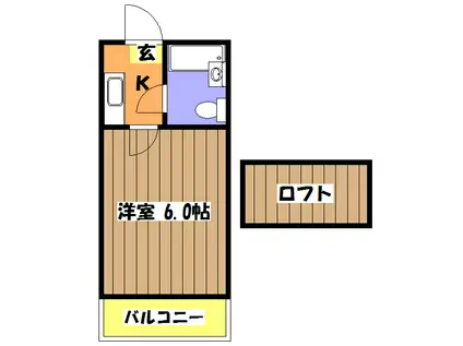 プラザ・ドゥ・プラシッド(1K/2階)の間取り写真