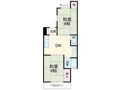 サンマリン東城南(2DK/1階)の間取り写真