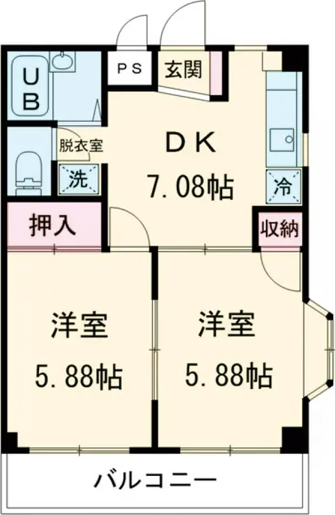 マンション三陽 2階階 間取り