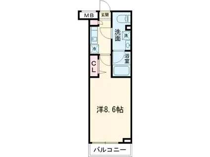 メインステージ四ツ木(1K/5階)の間取り写真