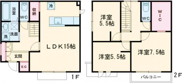 京王電鉄井の頭線 富士見ケ丘駅 徒歩4分 2階建 築1年(3LDK)の間取り写真