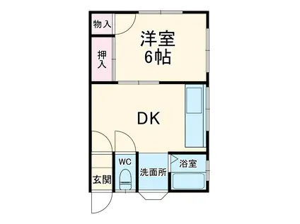 ハイツサカエ(1DK/1階)の間取り写真