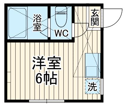 ユナイト丸山アプリコットパフェ(ワンルーム/1階)の間取り写真