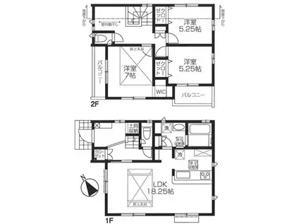 京王電鉄京王線 飛田給駅 徒歩14分 2階建 築1年(3LDK)の間取り写真