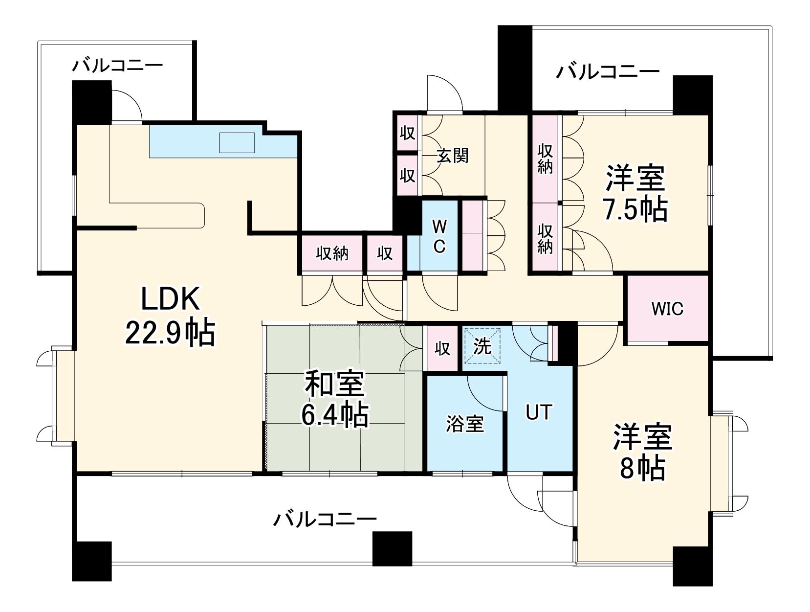 モアグレース八勝通 PREMIX(3LDK/8階)の間取り写真