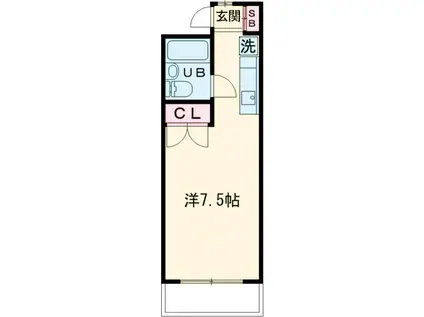 松本アパート(ワンルーム/2階)の間取り写真