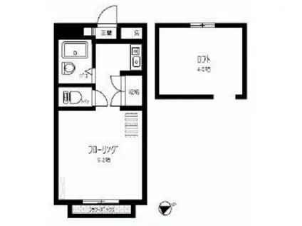 国立ファニー(ワンルーム/1階)の間取り写真