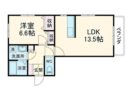 寺東1290(1LDK/1階)の間取り写真