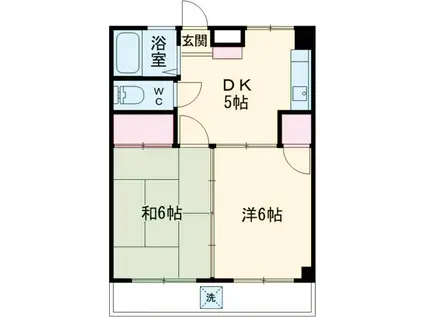 第2中込マンション(2K/3階)の間取り写真