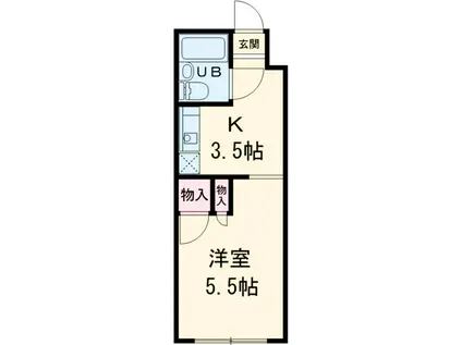 サンヨウマンション(1K/2階)の間取り写真