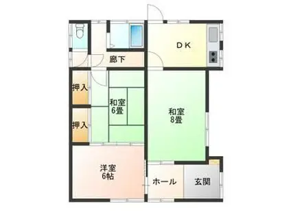 名鉄犬山線 岩倉駅(愛知) 徒歩15分 1階建 築57年(3DK)の間取り写真