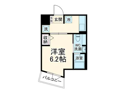 ラフィスタ元町Ⅱ(1K/3階)の間取り写真