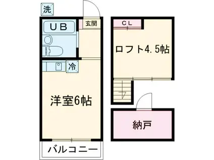 エンタープライズパートⅠ(ワンルーム/2階)の間取り写真