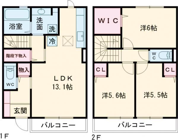 セントラルコートⅡ(3LDK/1階)の間取り写真