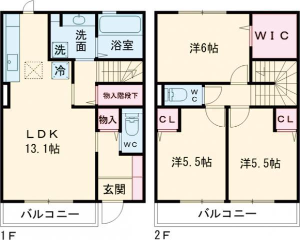 セントラルコートⅡ(3LDK/1階)の間取り写真
