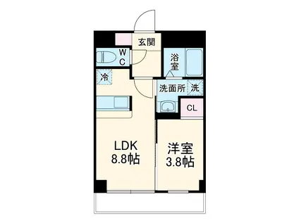 ラフィナート南明大寺(1LDK/1階)の間取り写真