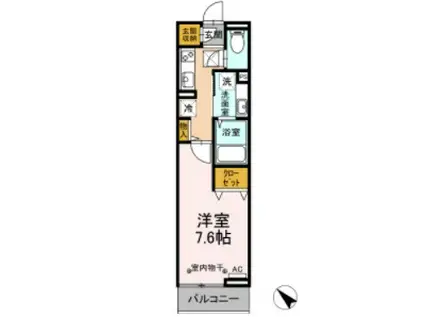 グレーヌメゾン(1K/2階)の間取り写真