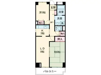 フレール綾瀬3(2LDK/3階)の間取り写真